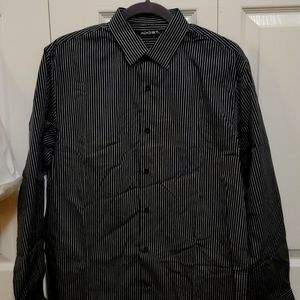 Axist Mens black with white stripe long sleeve button down - M